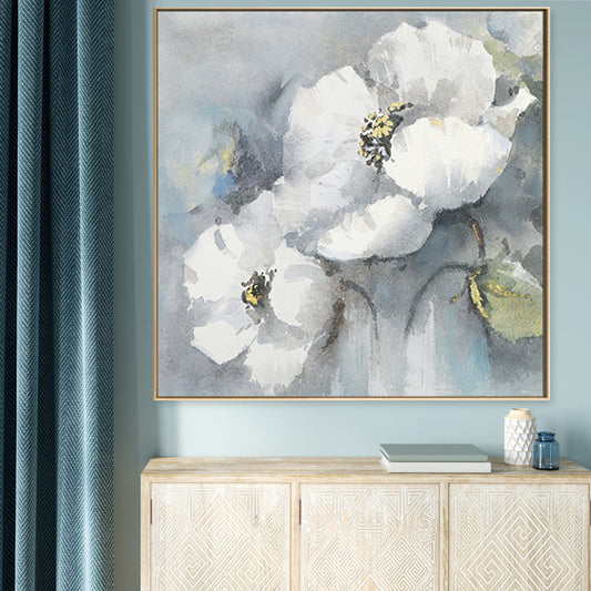 Stunning White Floral Oil Painting for Elegant Home Decor