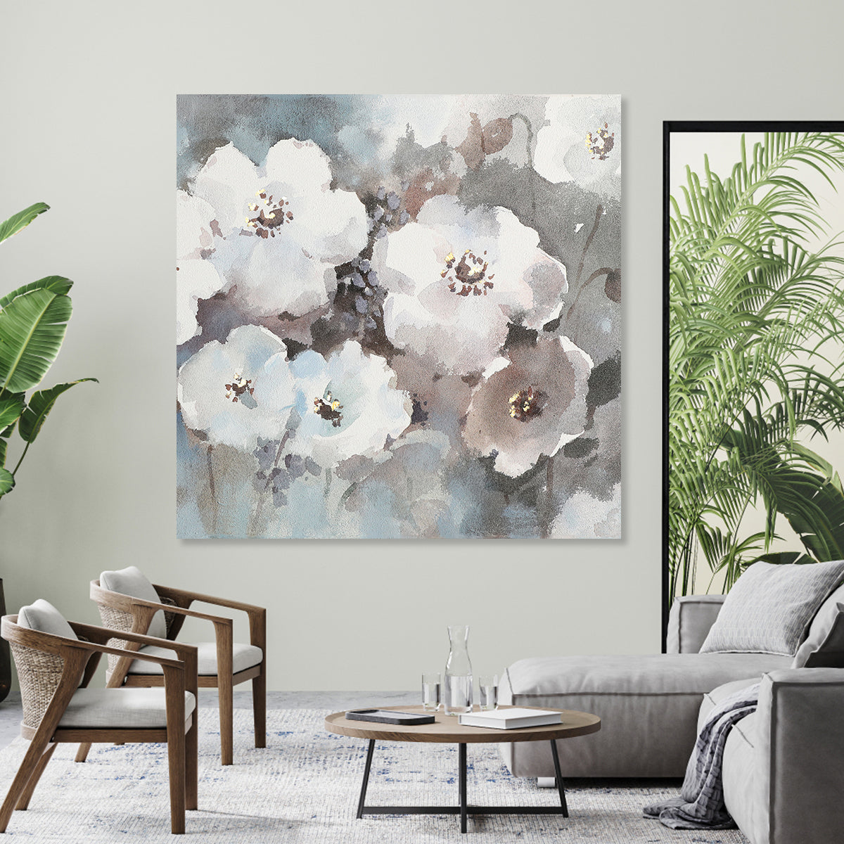 Delicate Floral Harmony in Soft Colors - Elegant Spring Oil Painting