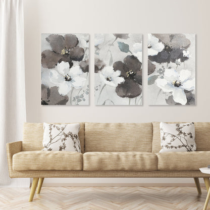 Elegant Floral Triptych Painting for Modern Home Décor