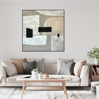 Contemporary Geometric Abstract Oil Painting for Modern Home Decor