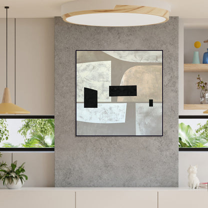 Contemporary Geometric Abstract Oil Painting for Modern Home Decor