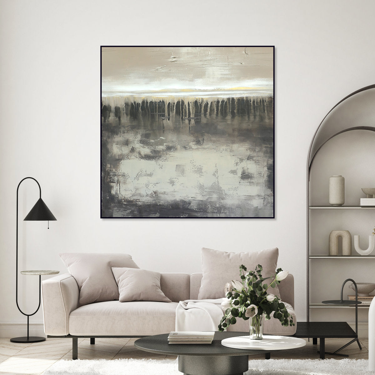 Serene Abstract Landscape Painting for Tranquil Home Decor and Modern Art Lovers