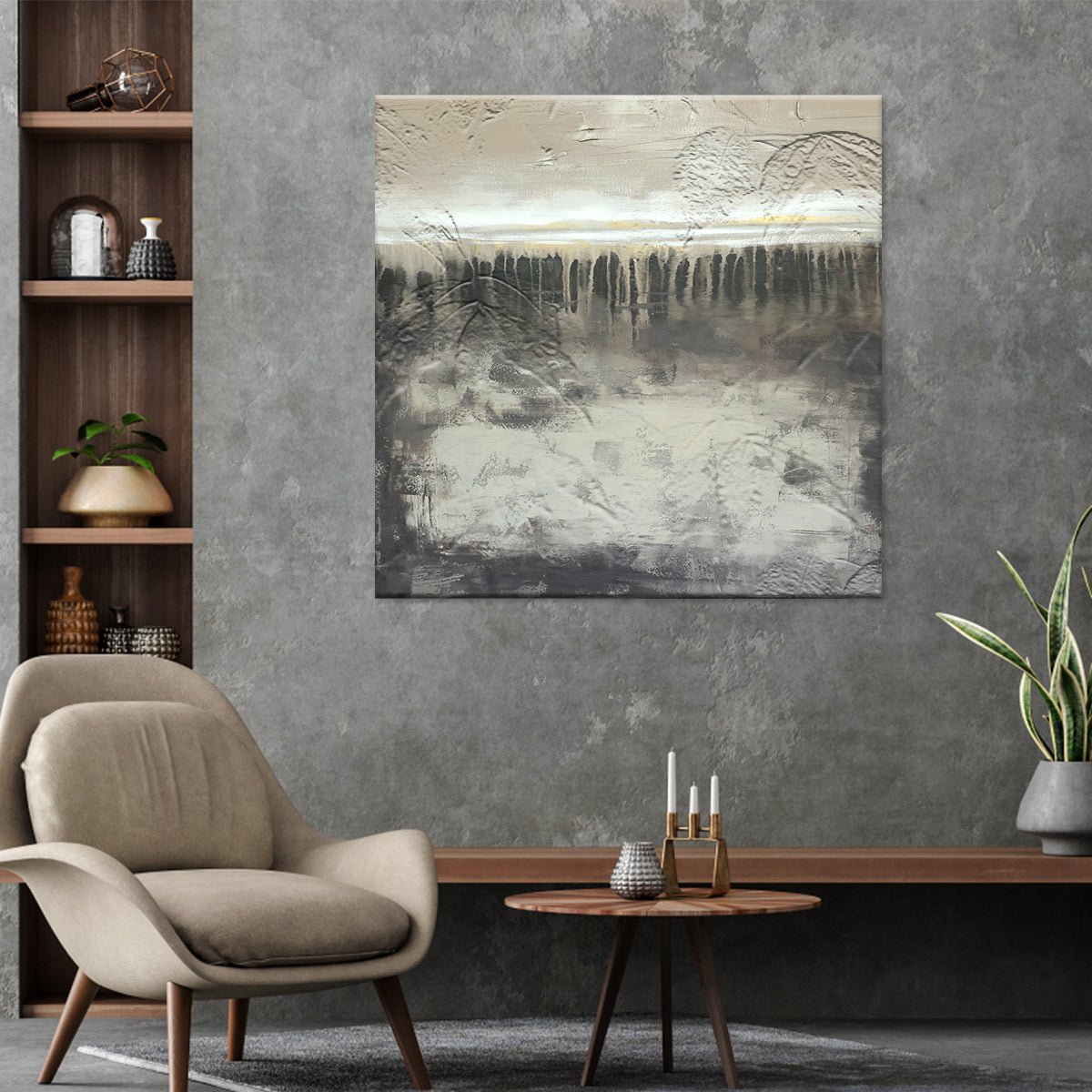 Serene Abstract Landscape Painting for Tranquil Home Decor and Modern Art Lovers