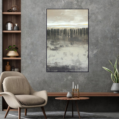 Serene Abstract Landscape Oil Painting for Modern Home Decor