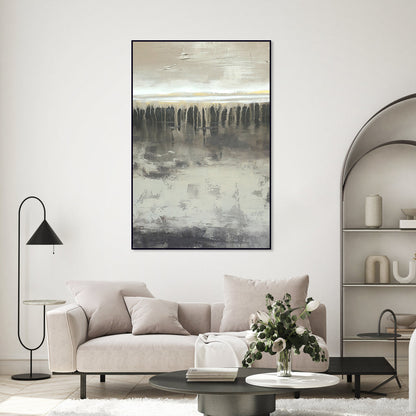 Serene Abstract Landscape Oil Painting for Modern Home Decor