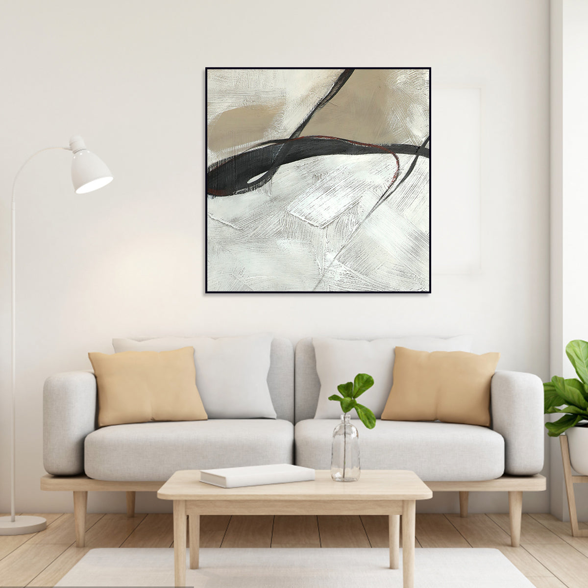 Elegant Minimalist Abstract Oil Painting for Modern Home Decor