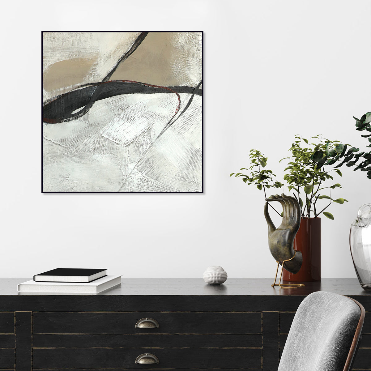 Elegant Minimalist Abstract Oil Painting for Modern Home Decor