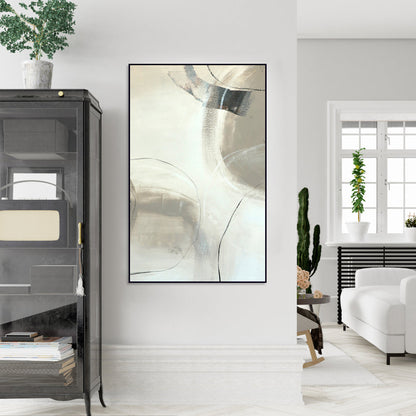Modern Abstract Oil Painting for Elegant Home Decor - Celestial Geometric Design