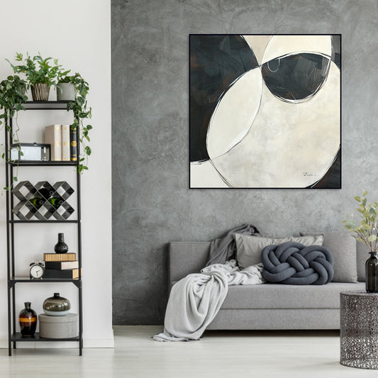 Abstract Geometric Oil Painting: Modern Harmony and Elegance for Any Space