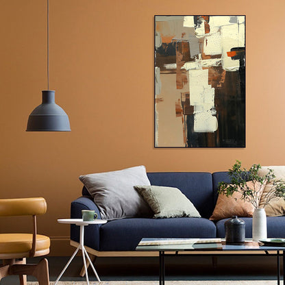 Modern Abstract Oil Painting: Urban Inspiration with Geometric Elements