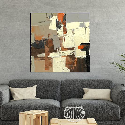 Urban Abstract Oil Painting: Contemporary Art for Modern Home Decor