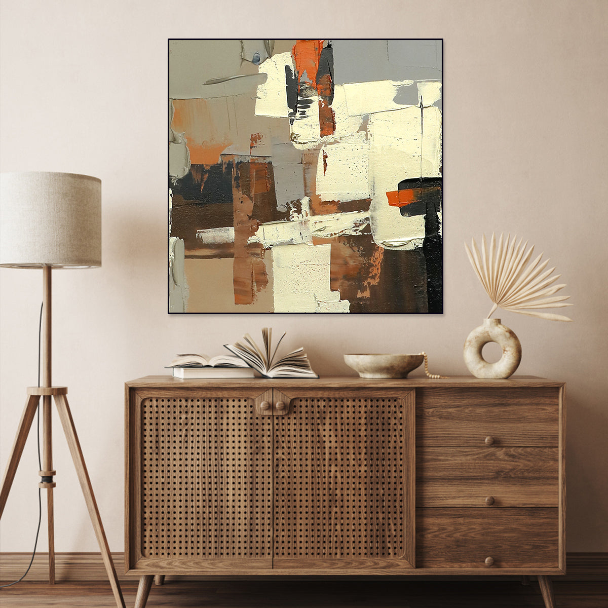 Urban Abstract Oil Painting: Contemporary Art for Modern Home Decor