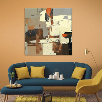 Urban Abstract Oil Painting: Contemporary Art for Modern Home Decor