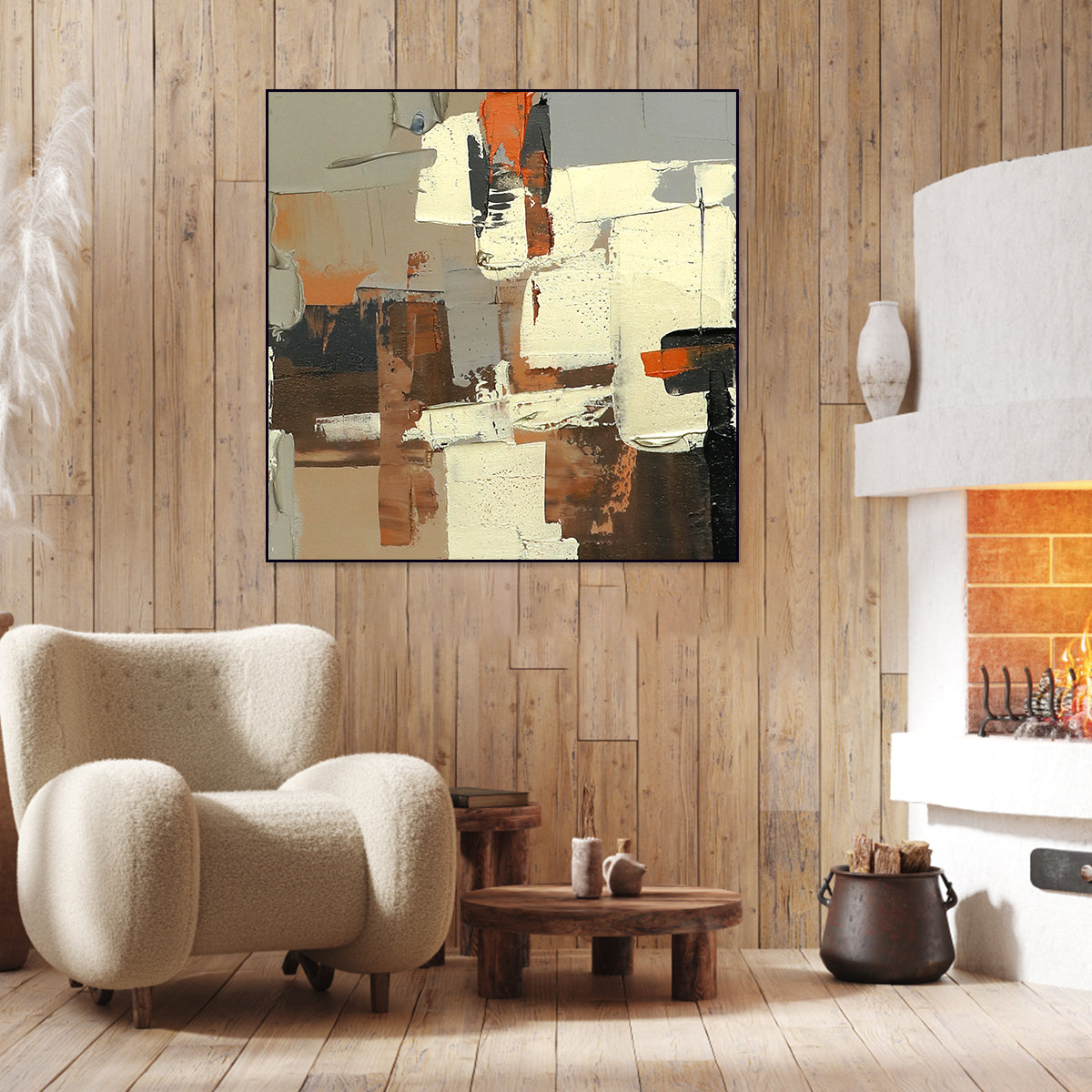 Urban Abstract Oil Painting: Contemporary Art for Modern Home Decor