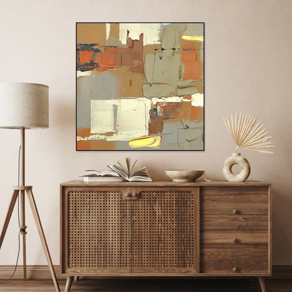 Abstract Urban Oil Painting: Modern Decor for Contemporary Living Spaces