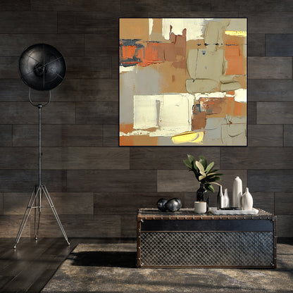 Abstract Urban Oil Painting: Modern Decor for Contemporary Living Spaces