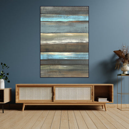 Vibrant Abstract Stripe Oil Painting for Modern Home Decor