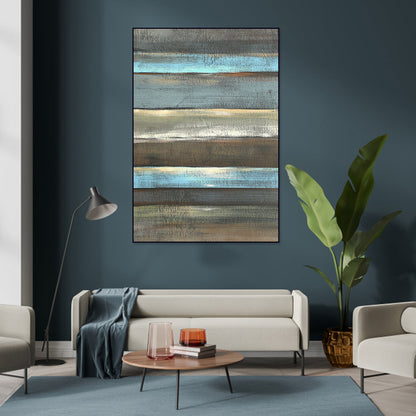 Vibrant Abstract Stripe Oil Painting for Modern Home Decor