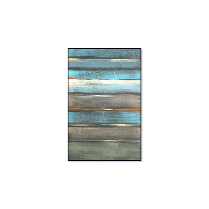Coastal Blue Abstract Oil Painting for Modern Home Decor