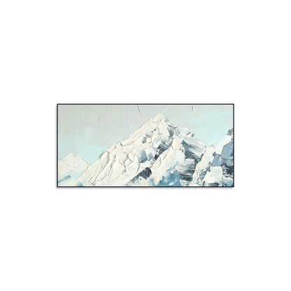 Abstract Snow-Capped Mountain Oil Painting for Modern Home Décor