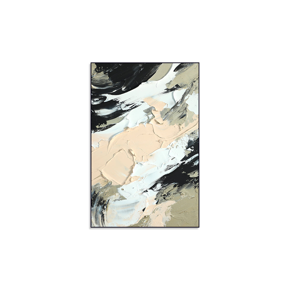 Abstract Oil Painting in Neutral Tones - Contemporary Canvas Wall Art for Modern Decor