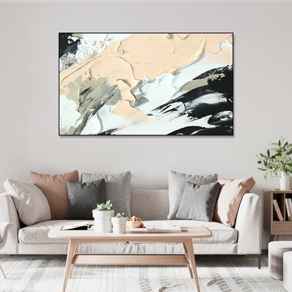 Serene Abstract Oil Painting in Neutral Tones for Modern Home Decor