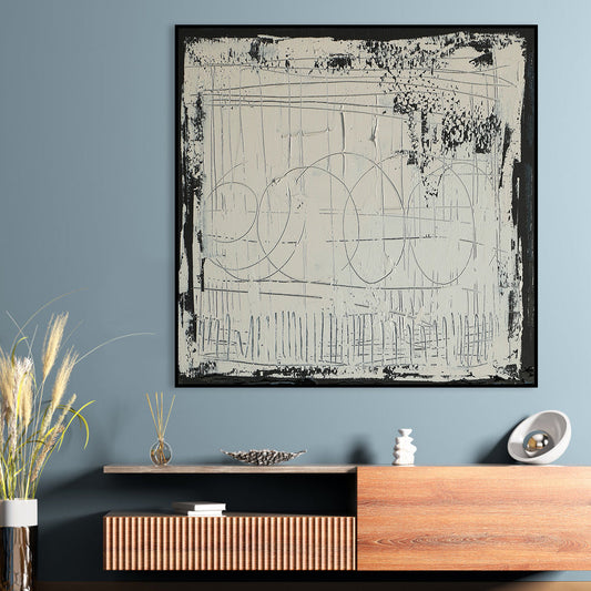 Contemporary Abstract Geometric Oil Painting for Modern Home Decor