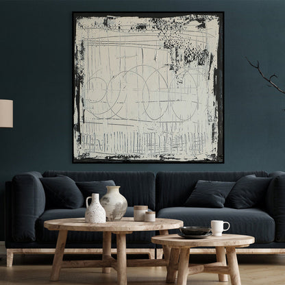 Contemporary Abstract Geometric Oil Painting for Modern Home Decor