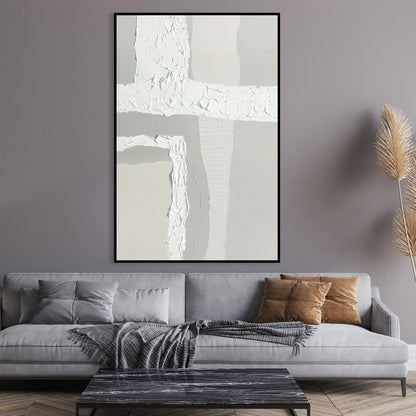 Modern Minimalist Textured Oil Painting for Contemporary Home Decor