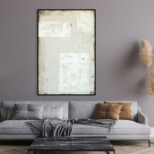 Minimalist Rustic Abstract Oil Painting for Modern Home Decor