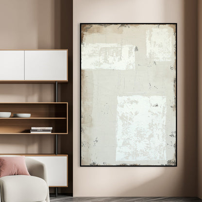 Minimalist Rustic Abstract Oil Painting for Modern Home Decor