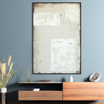 Minimalist Rustic Abstract Oil Painting for Modern Home Decor