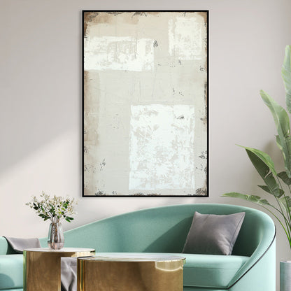 Minimalist Rustic Abstract Oil Painting for Modern Home Decor