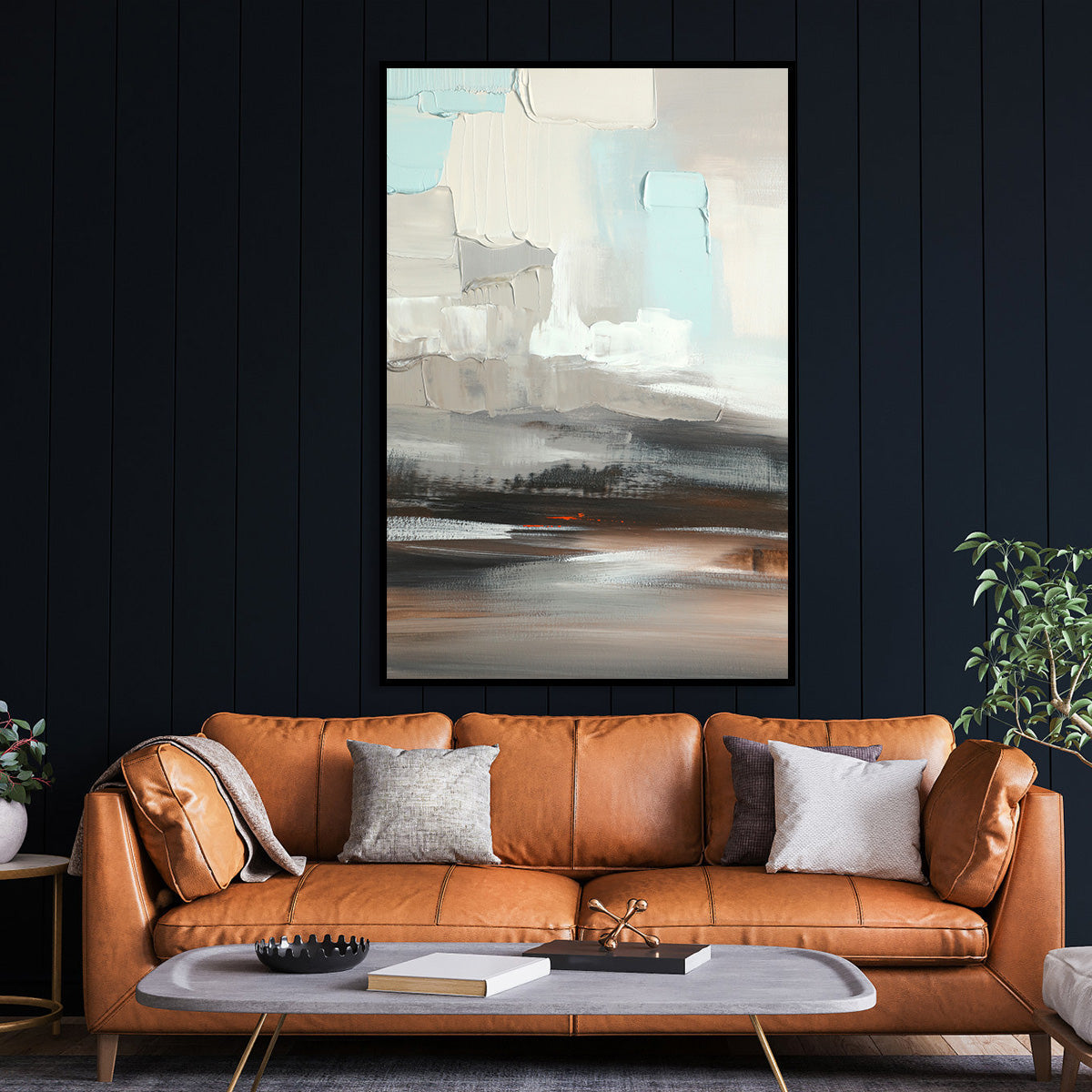 Tranquil Abstract Landscape Oil Painting for Modern Home Decor