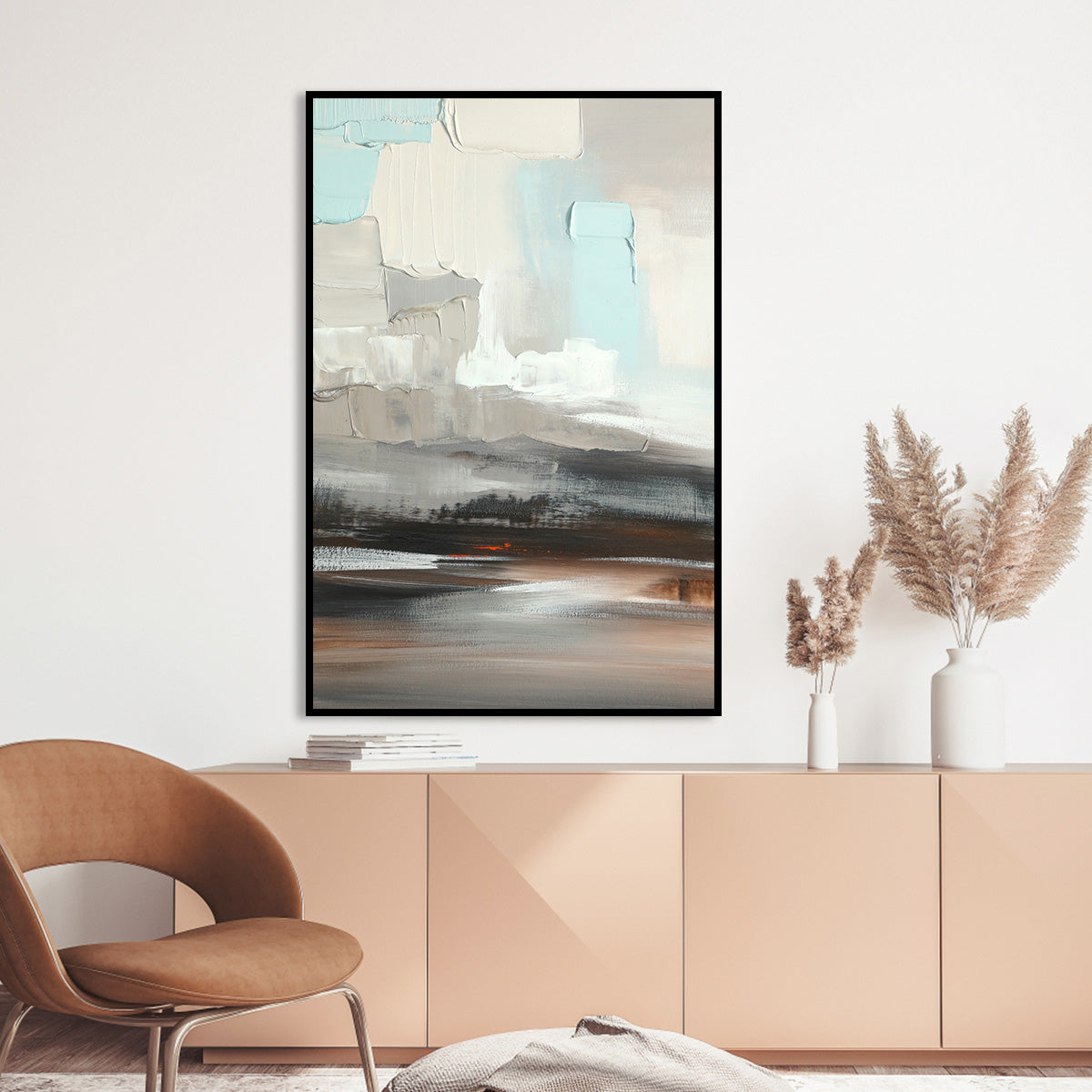 Tranquil Abstract Landscape Oil Painting for Modern Home Decor