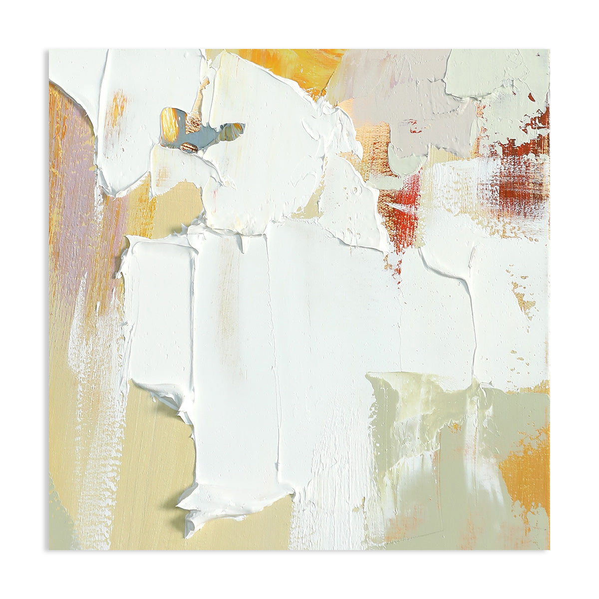 Abstract Golden Harvest Oil Painting for Vibrant Home Decor