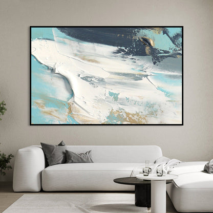 Serene Coastal Abstract Oil Painting for Modern Home Decor