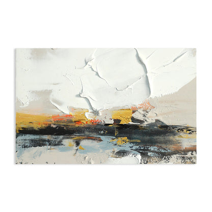 Abstract Landscape Oil Painting with Ethereal Colors and Textured Horizon