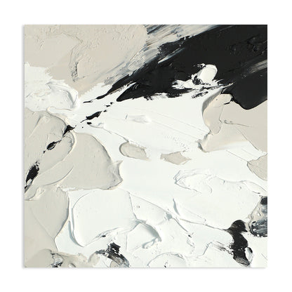 Monochrome Modern Abstract Oil Painting for Elegant Home Décor