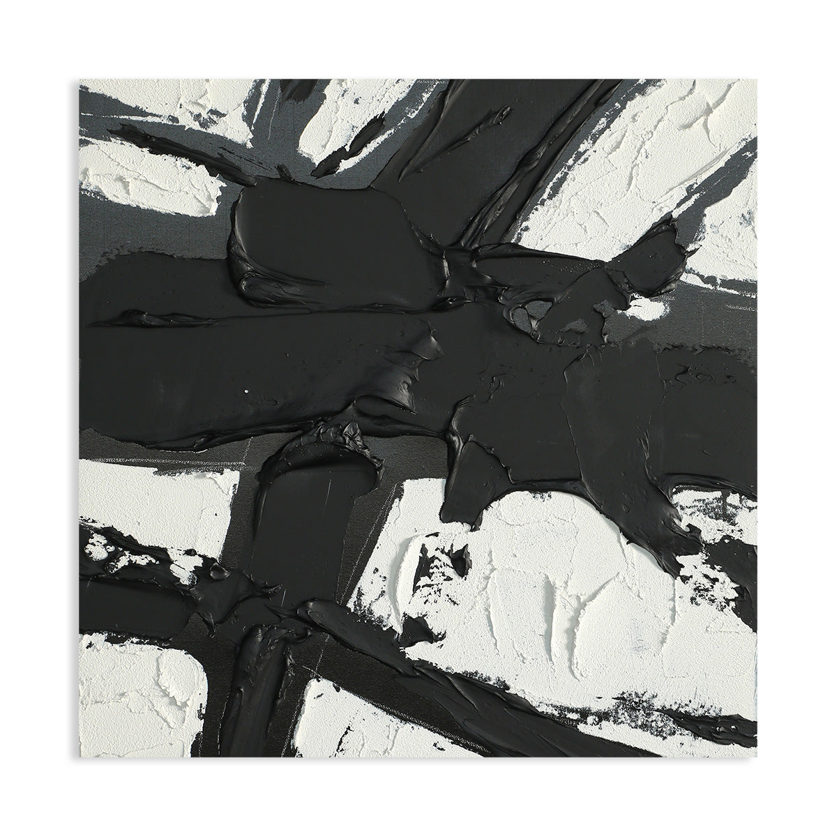 Monochrome Abstract Oil Painting for Modern Home Decor and Artistic Flair