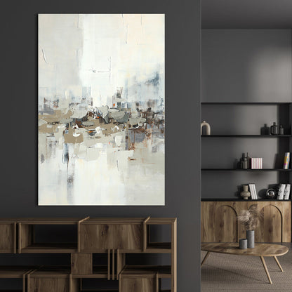 Calm Urban Abstract Oil Painting for Modern Home Decor