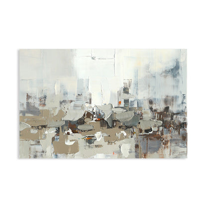 Abstract Cityscape Oil Painting for Modern Home Decor