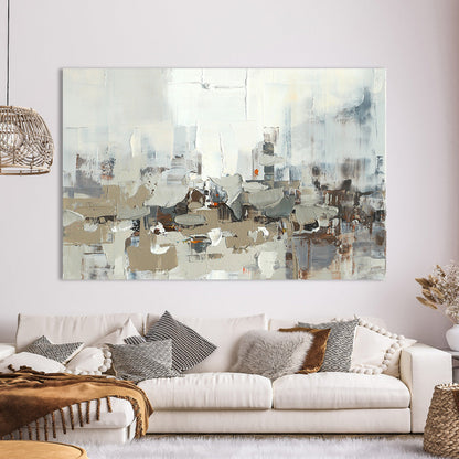 Abstract Cityscape Oil Painting for Modern Home Decor