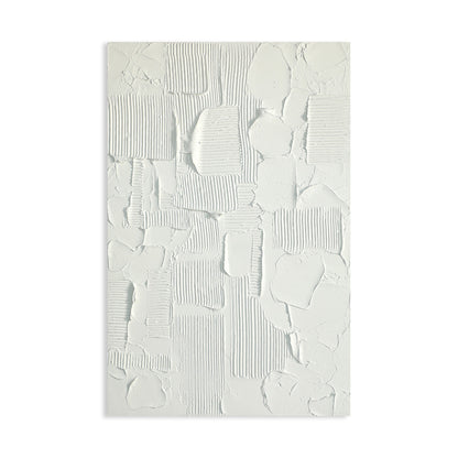 Textured Abstract White Oil Painting for Modern Home Decor