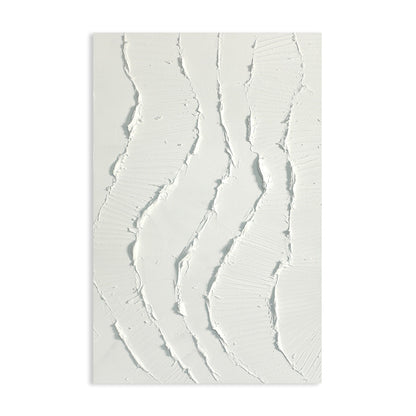 Contemporary Abstract White Textured Oil Painting for Modern Home Decor