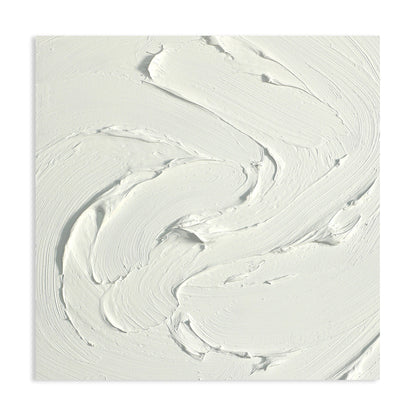 Textured White Abstract Oil Painting for Modern Home Decor