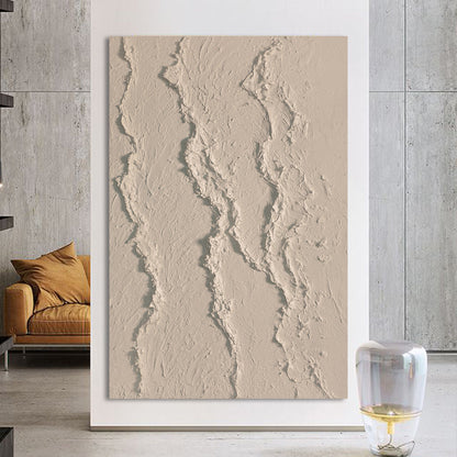 Abstract Textured Earth Tones Oil Painting for Modern Home Decor