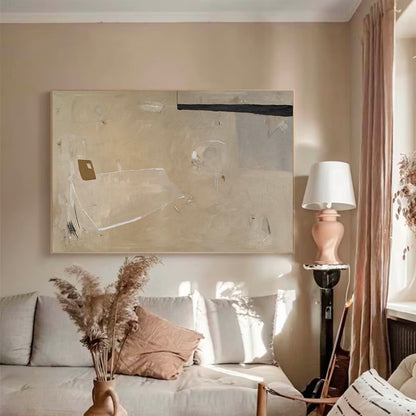 Elegant Minimalist Abstract Oil Painting for Modern Home Decor