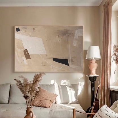 Contemporary Minimalist Abstract Oil Painting for Modern Home Decor