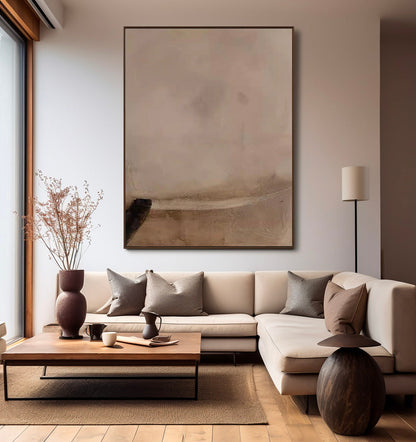 Elegant Minimalist Abstract Oil Painting for Modern Home Decor